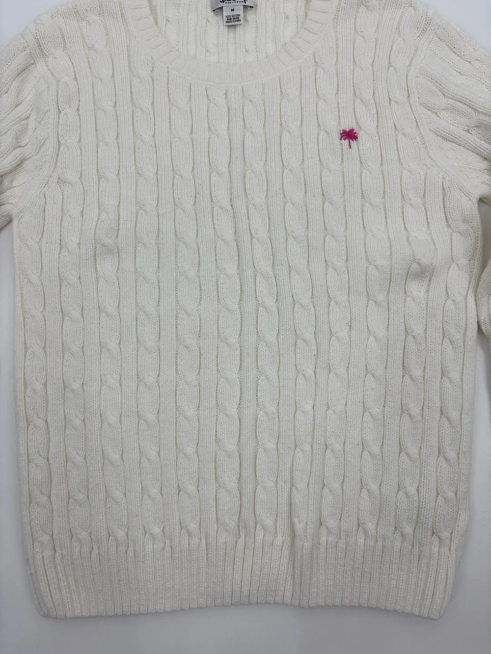 Lilly Pulitzer Sweater Vintage White Cable Knit - Picture 5 of 8